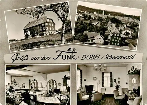 AK / Ansichtskarte 73878241 Dobel__Schwarzwald Hotel Funk Restaurant Ortsansicht Luftaufnahme 