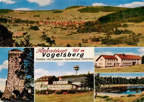 AK / Ansichtskarte  Hoherodskopf_Schotten Vogelsberg Taufstein VHC Clubhaeuser Jugendherberge Forellenteich 