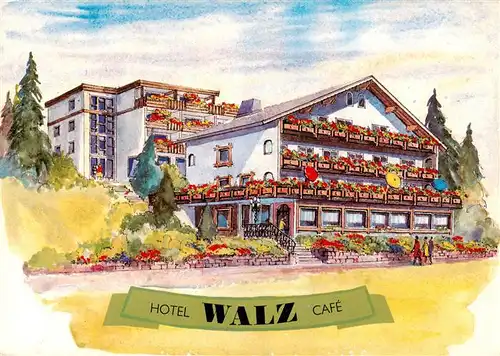 AK / Ansichtskarte 73878275 Luetzenhardt_Waldachtal_BW Hotel Pension Cafe Walz Illustration 