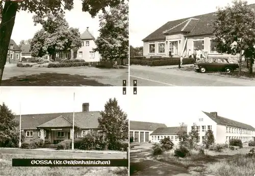 AK / Ansichtskarte  Gossa Dorfplatz Landambulatorium Landkaufhaus Polytechnische Oberschule Gossa