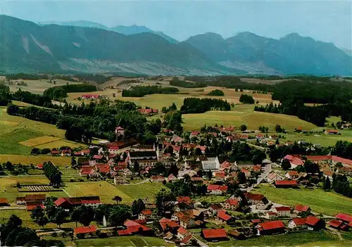 AK / Ansichtskarte 73878363 Steingaden_Oberbayern Fliegeraufnahme mit Kenzen Hochgebirge Tegelberg und Saeuling Steingaden Oberbayern