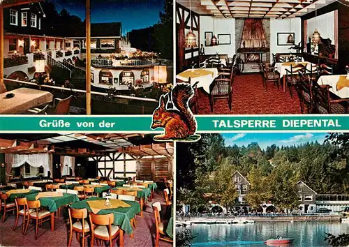 AK / Ansichtskarte  Leichlingen_Rheinland Cafe Restaurant am See Talsperre Diepental Gastraeume Leichlingen_Rheinland