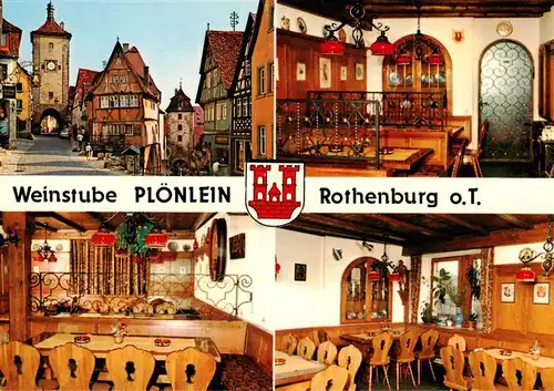 AK / Ansichtskarte 73878377 Rothenburg__Tauber Weinstube Cafe Ploenlein Gastraeume 
