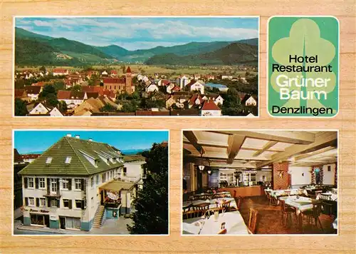 AK / Ansichtskarte  Denzlingen Hotel Restaurant Gruener Baum Gastraum Panorama Denzlingen