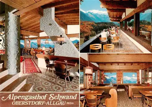 AK / Ansichtskarte  Oberstdorf Alpengasthof Schwand Gastraeume Terrasse Oberstdorf