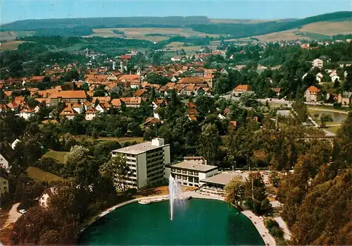 AK / Ansichtskarte  Bad_Gandersheim Fliegeraufnahme mit Seekurheim und Seeterrassen Bad_Gandersheim