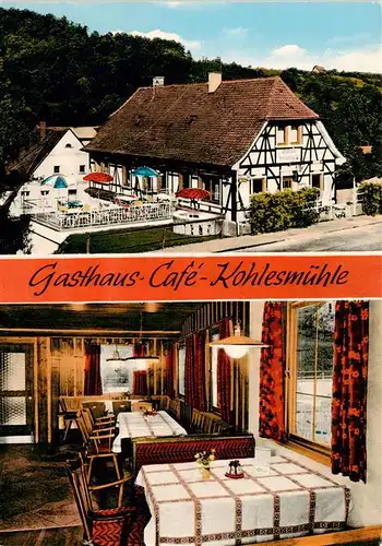 AK / Ansichtskarte  Creglingen Gasthaus Café Kohlesmuehle Restaurant Terrasse Creglingen