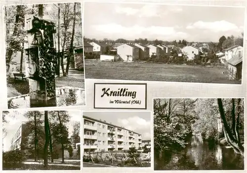 AK / Ansichtskarte 73878602 Krailling Brunnen Wohnsiedlung Waldpartie Krailling