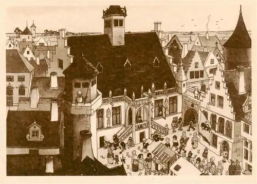 AK / Ansichtskarte  Damme-lez-Bruges Im Stadtzentrum Kuenstlerkarte Chicago Worlds Fair Picturesque Belgium Damme-lez-Bruges