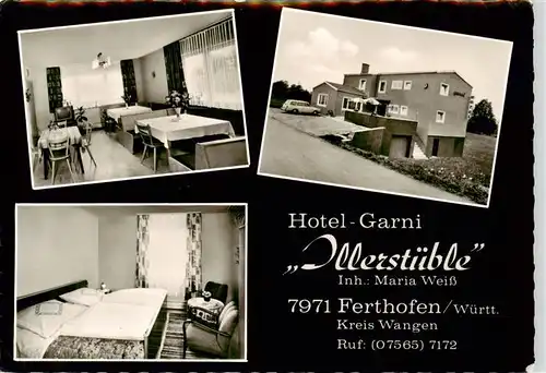 AK / Ansichtskarte 73878674 Ferthofen Hotel Illerstueble Gastraum Fremdenzimmer Ferthofen