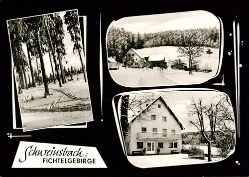 AK / Ansichtskarte 73878691 Bischofsgruen Waldgaststaette Schweinsbach Winterpanorama Waldpartie Fichtelgebirge Bischofsgruen