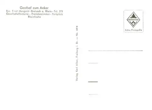 AK / Ansichtskarte 73878693 Breisach_Rhein Gasthof zum Anker Restaurant Stadtpanorama mit Muenster Breisach Rhein