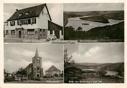 AK / Ansichtskarte 73878707 Steckenborn_Simmerath Gasthof Stollenwerk Kirche Panorama Schwammenauel  