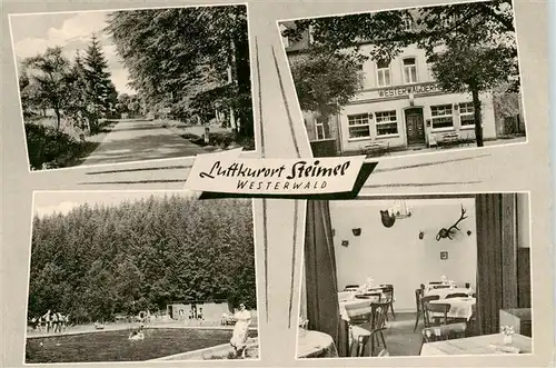 AK / Ansichtskarte  Steimel_Altenkirchen_Westerwald Hotel Pension Westerwaelder Hof Gastraum Freibad Steimel_Altenkirchen