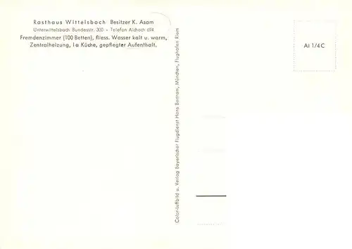 AK / Ansichtskarte 73878725 Unterwittelsbach Rasthaus Wittelsbach Unterwittelsbach