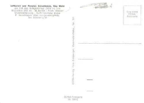 AK / Ansichtskarte  Kerschbaum_Grattersdorf Panorama Luftkurort Bayerischer Wald Pension Kerschbaum Gastraum 