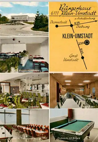 AK / Ansichtskarte  Klein-Umstadt_Gross-Umstadt Buergerhaus Aussenansicht Etagen Restaurant Gaststaette Kegelbahn 