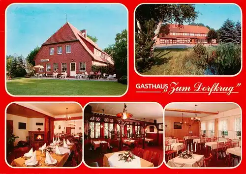 AK / Ansichtskarte  Eversen_Celle Gasthaus Zum Dorfkrug Gastraeume Terrasse Eversen_Celle