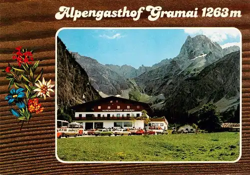 AK / Ansichtskarte 73878785 Gramaialm_1263m_Falzthurntal_Tirol_AT Alpengasthof Gramai mit Karwendelgebirge 