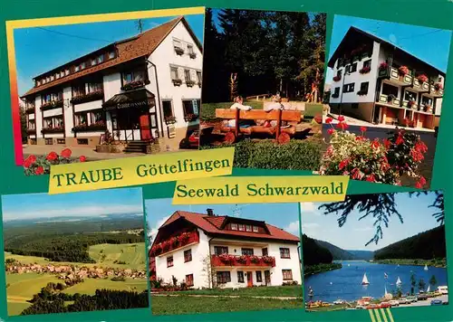 AK / Ansichtskarte  Goettelfingen_Seewald_Schwarzwald Hotel Gasthof Traube mit Gaestehaus und Ferienwohnung Panorama Seepartie Goettelfingen_Seewald