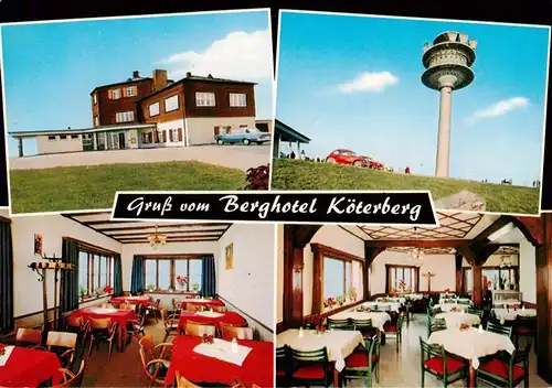AK / Ansichtskarte 73878810 Koeterberg_Luegde_Weserbergland Berghotel Koeterberg Aussichtsturm Gastraeume 