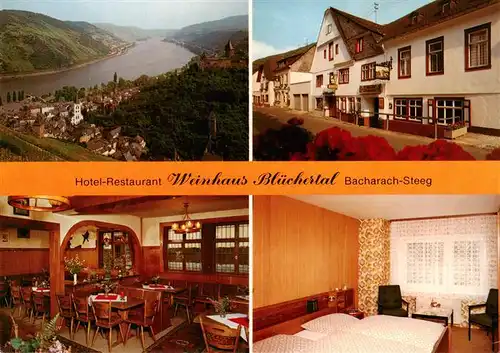 AK / Ansichtskarte 73878830 Steeg_Bacharach Hotel Restaurant Weinhaus Bluechertal Gaststube Zimmer Steeg Bacharach