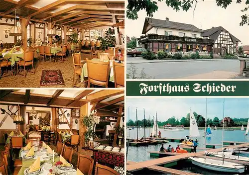 AK / Ansichtskarte 73878831 Schieder-Schwalenberg Restaurant Cafe Forsthaus Schieder Gastraeume Bootshafen Schieder-Schwalenberg