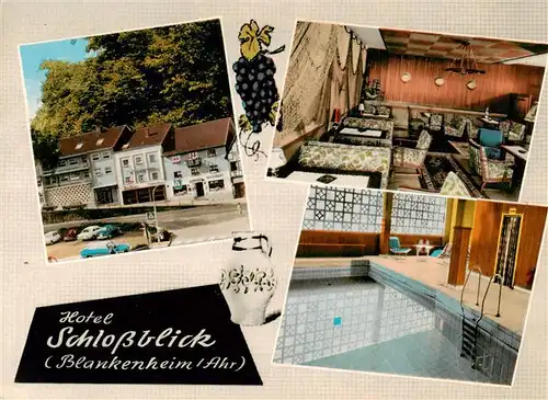 AK / Ansichtskarte 73878909 Blankenheim_Ahr Hotel Schlossblick Gastraum Hallenbad Blankenheim_Ahr