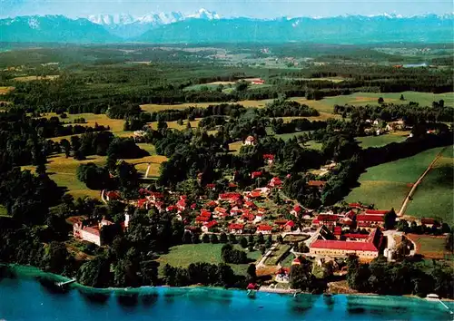 AK / Ansichtskarte  Bernried_Starnberger_See Fliegeraufnahme mit Zugspitze Bernried_Starnberger_See