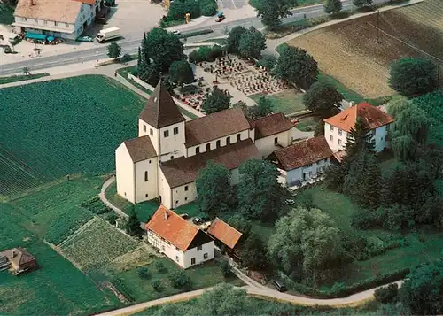 AK / Ansichtskarte  Oberzell_Reichenau St Georgskirche Fliegeraufnahme Oberzell Reichenau