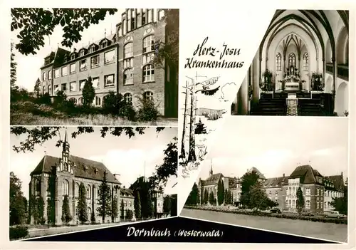 AK / Ansichtskarte 73878940 Dernbach_Westerwald Herz Jesu Krankenhaus mit Kirche Inneres Dernbach_Westerwald