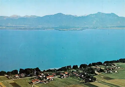 AK / Ansichtskarte  Gollenshausen_Chiemsee Blick auf Hochgern Hochfelln und Sonntagshorn Fliegeraufnahme Gollenshausen_Chiemsee