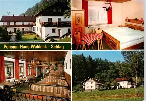 AK / Ansichtskarte  Schlag_Grafenau Pension Haus Waldeck Gastraum Zimmer Schlag_Grafenau