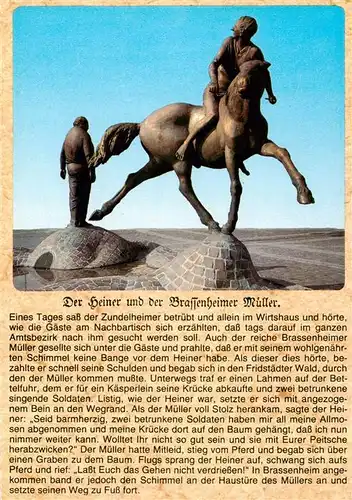 AK / Ansichtskarte 73879008 Loerrach Bronzeskulptur Der Zundelheiner und der Brassenheimer Mueller Loerrach