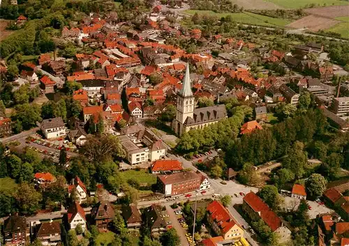 AK / Ansichtskarte  Luedinghausen Fliegeraufnahme mit Kirche Luedinghausen