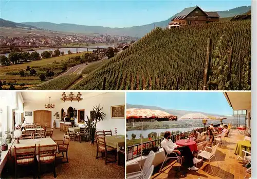 AK / Ansichtskarte  Kinheim Panorama Pension Cafe Weinhaus Molitor Gaststube Terrasse Kinheim