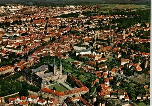 AK / Ansichtskarte 73879049 Bamberg Fliegeraufnahme mit Kloster Kirche Bamberg