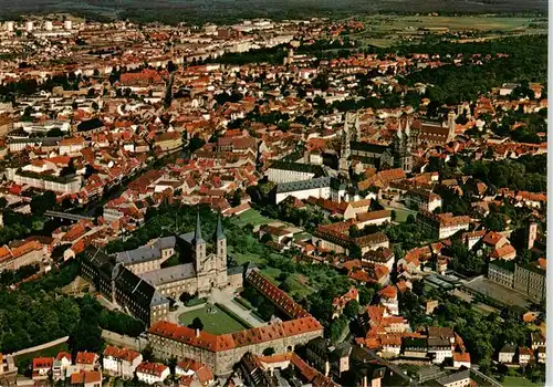 AK / Ansichtskarte  Bamberg Fliegeraufnahme mit Kloster Kirche Bamberg