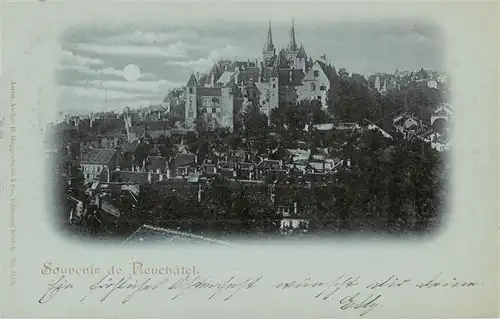 AK / Ansichtskarte  Neuchatel_NE Panorama mit Schloss und Kirche Neuchatel NE