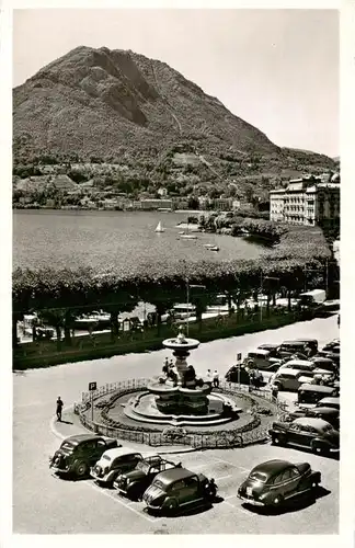 AK / Ansichtskarte  Lugano_Lago_di_Lugano_TI Fontana Bossi e San Salvatore 