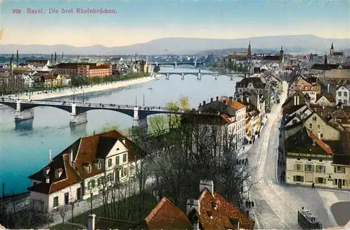 AK / Ansichtskarte  Basel_BS Die drei Rheinbruecken Basel_BS