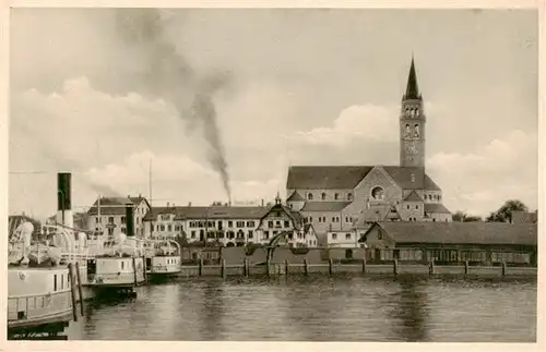 AK / Ansichtskarte  Romanshorn_TG Hafen mit Kirche Romanshorn TG