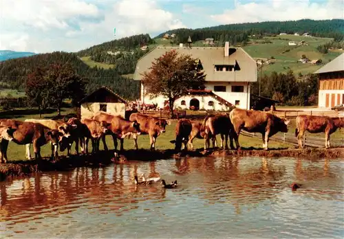 AK / Ansichtskarte  Oberbozen_Ritten_Suedtirol_IT Jausenstation Lobishof Viehtraenke Kuehe 