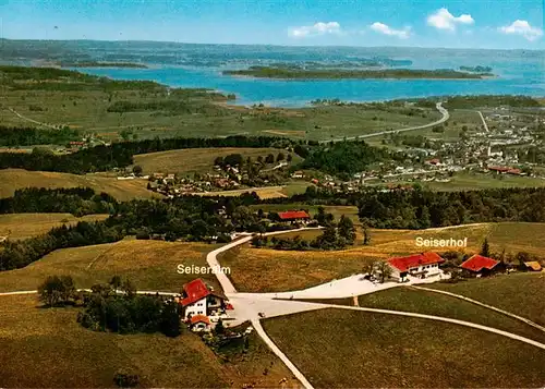 AK / Ansichtskarte 73879217 Seiseralm_Chiemgau und Seiserhof mit Blick auf Bernau und dem Chiemsee Fliegeraufnahme Seiseralm Chiemgau