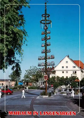 AK / Ansichtskarte  Langenargen_Bodensee Ortspartie mit Maibaum Langenargen Bodensee