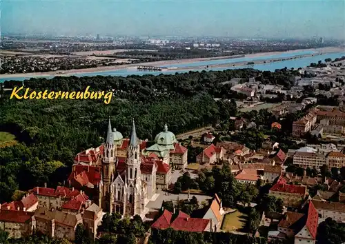 AK / Ansichtskarte  Klosterneuburg Fliegeraufnahme mit Augustiner Chorherrenstift Klosterneuburg