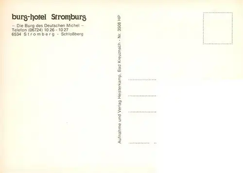 AK / Ansichtskarte  Stromberg_Hunsrueck Burg Hotel Stromburg Panorama Gastraeume Stromberg Hunsrueck