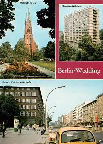 AK / Ansichtskarte  Wedding_Berlin Nazareth Kirche Studenten Wohnheim Rathaus Wedding 