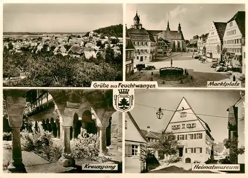 AK / Ansichtskarte  Feuchtwangen Panorama Marktplatz Kreuzgang Heimatmuseum Feuchtwangen