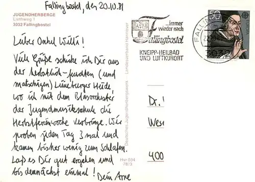 AK / Ansichtskarte 73879319 Fallingbostel_Bad Jugendherberge Fallingbostel_Bad